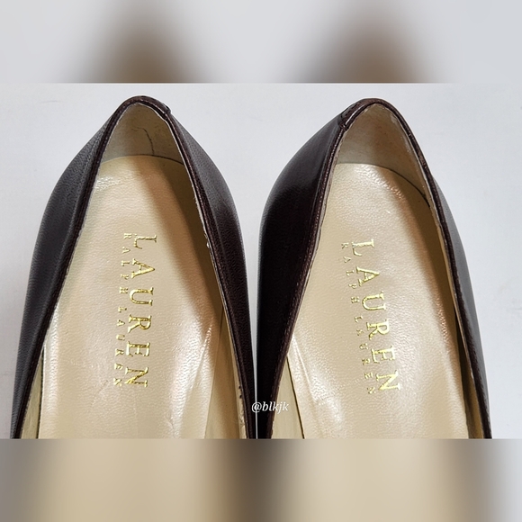 Ralph Lauren Women's Leather High Heel Shoes EUC *Brown* Size 7 1/2 - Picture 8 of 9